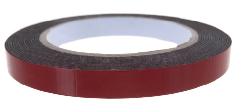 Лента клейкая двусторонняя 12мм х 5м, на вспененной основе, усиленная, черная Matrix фото 1