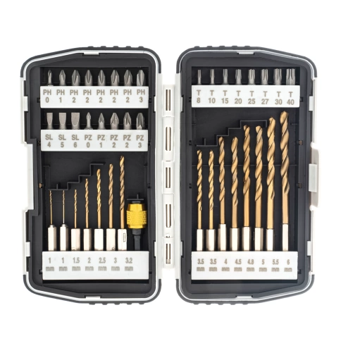 Набор бит и сверл, магнитный адаптер, CrV, в пласт.боксе 40шт. Matrix фото 1