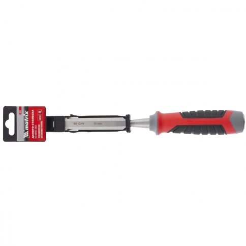 Долото-стамеска 60 CrV 16 мм, трехкомпонентная обрезиненная рукоятка Matrix фото 2