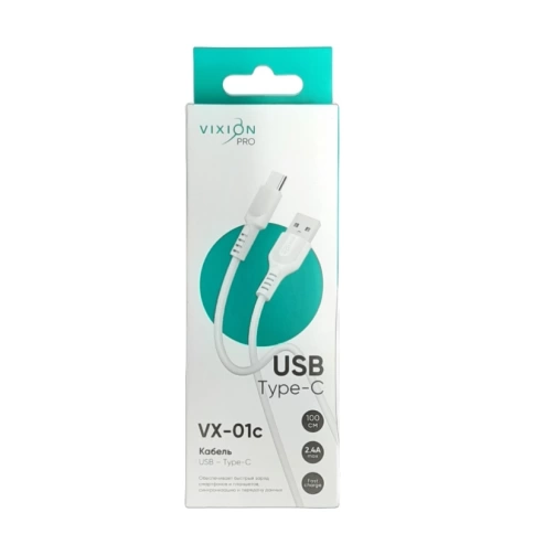 Кабель USB VX-01m microUSB 1м белый VIXION PRO фото 1