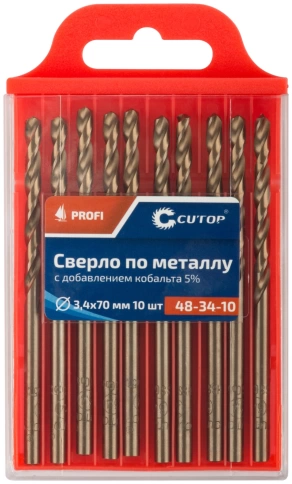 Сверло по металлу Cutop Profi с кобальтом 5%, 3,4х70 мм  фото 3
