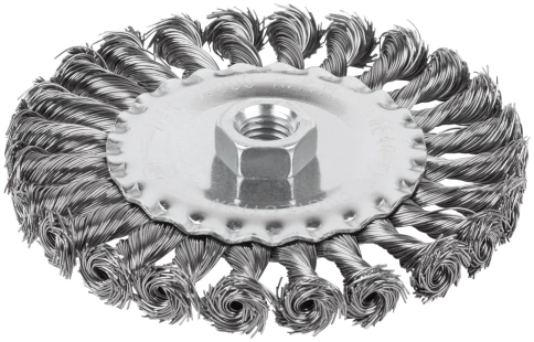 Щетка для УШМ "Плоская", кручен.проволока 0,5мм, 125 мм М14 блистер CUTOP Profi фото 1